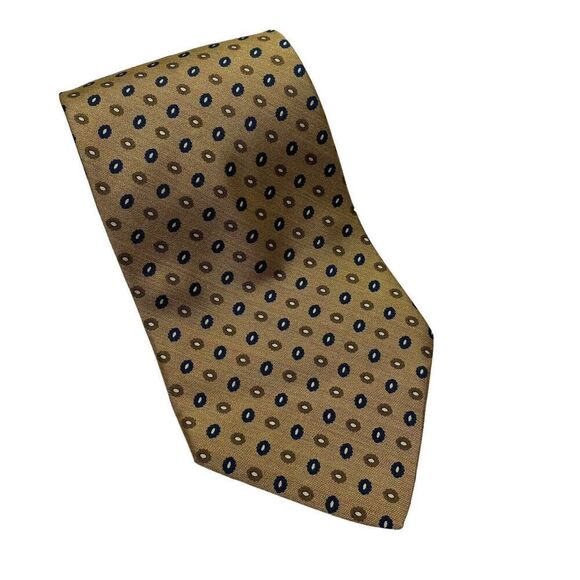 Tommy Hilfiger Tie Men's Beige Geometric 100% Silk 58.5" x 4" USA Y2K - Picture 2 of 7